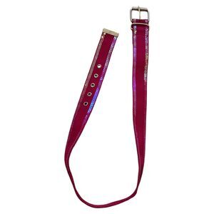 Women's y2k Hot Pink Sequin Belt